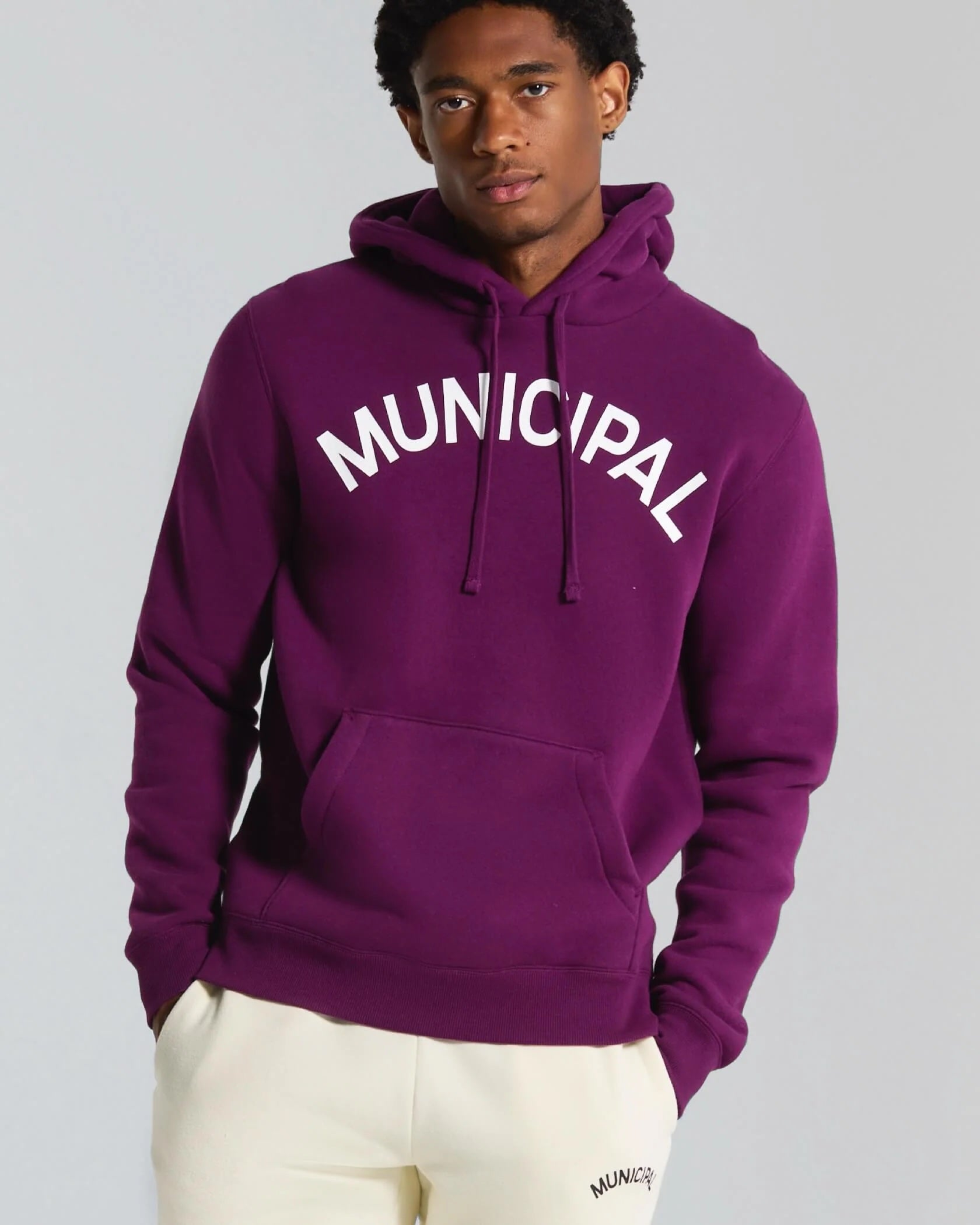 Municipal M.300 Hoodie Dark Purple/White Medium