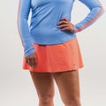 Knit Pindot Flounce Skirt Coral
