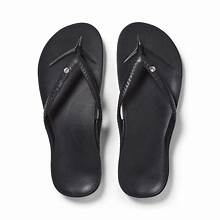 Archies Footwear Crystal Black Arch Support Flip Flops 9
