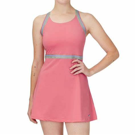 Cross Court Cross Back Dress Tea Rose (FINAL SALE)