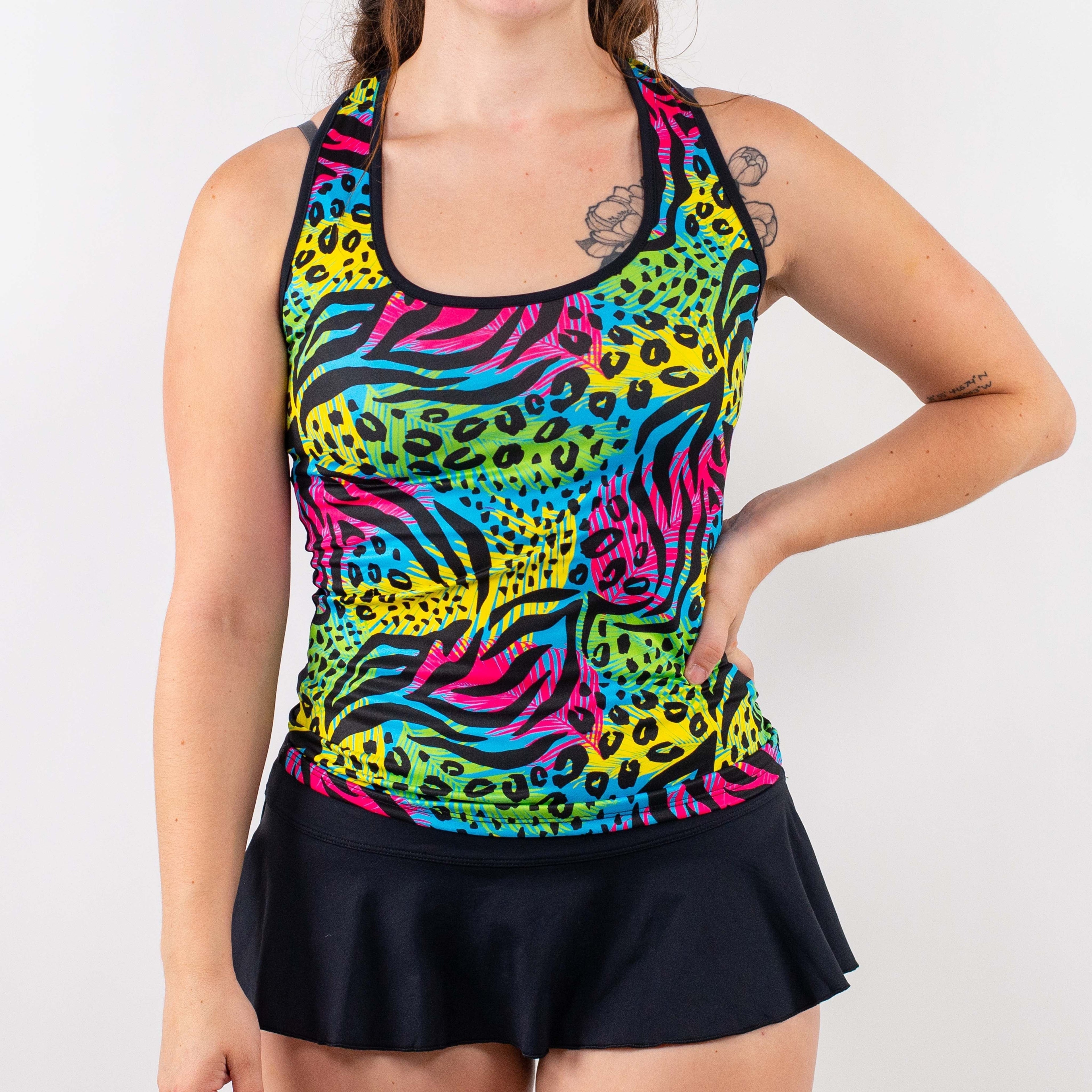 Savage Tank Neon Animal Print (FINAL SALE)