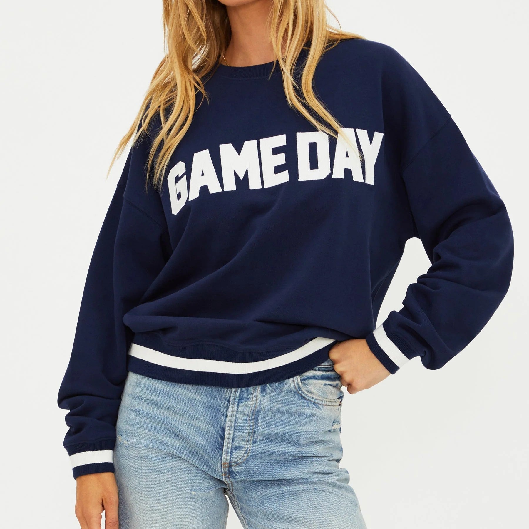 Beach Riot Devyn Sweatshirt Gameday Navy Small