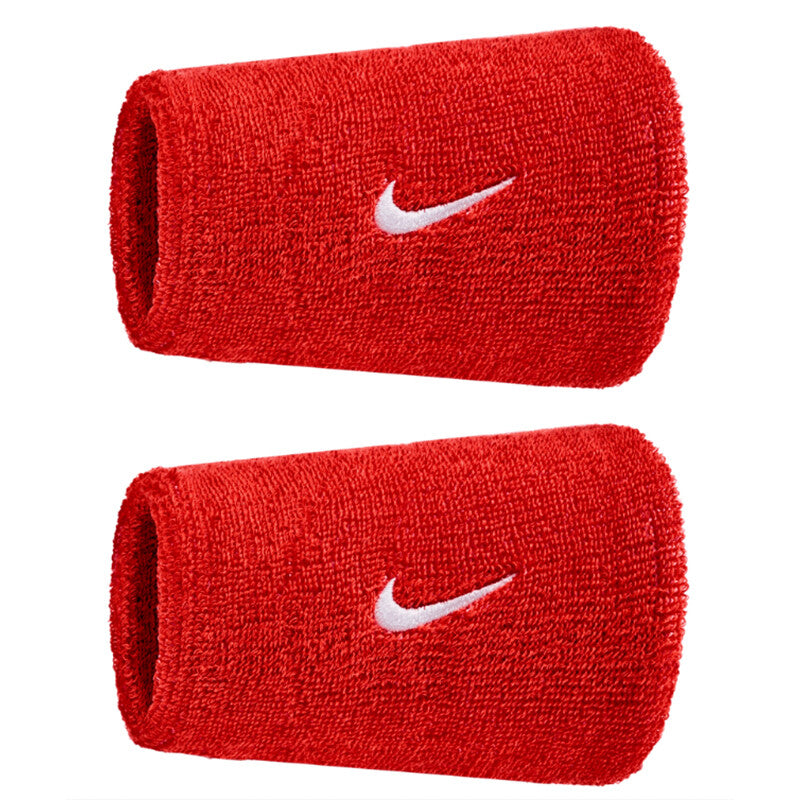 Nike Swoosh Classic Doublewide Wristbands x 2 University Red