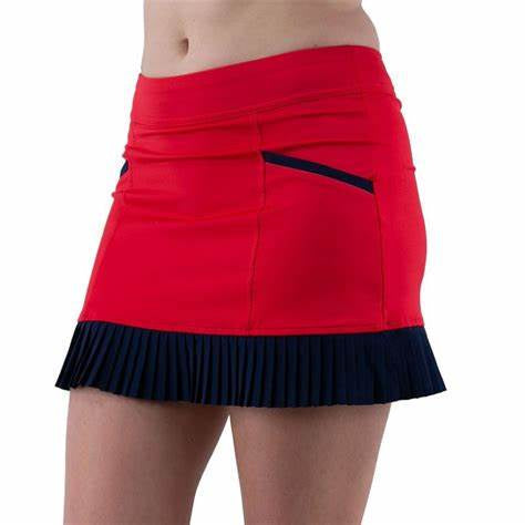Kai 15" Pleated Skort Poppy Red/Midnight (FINAL SALE)