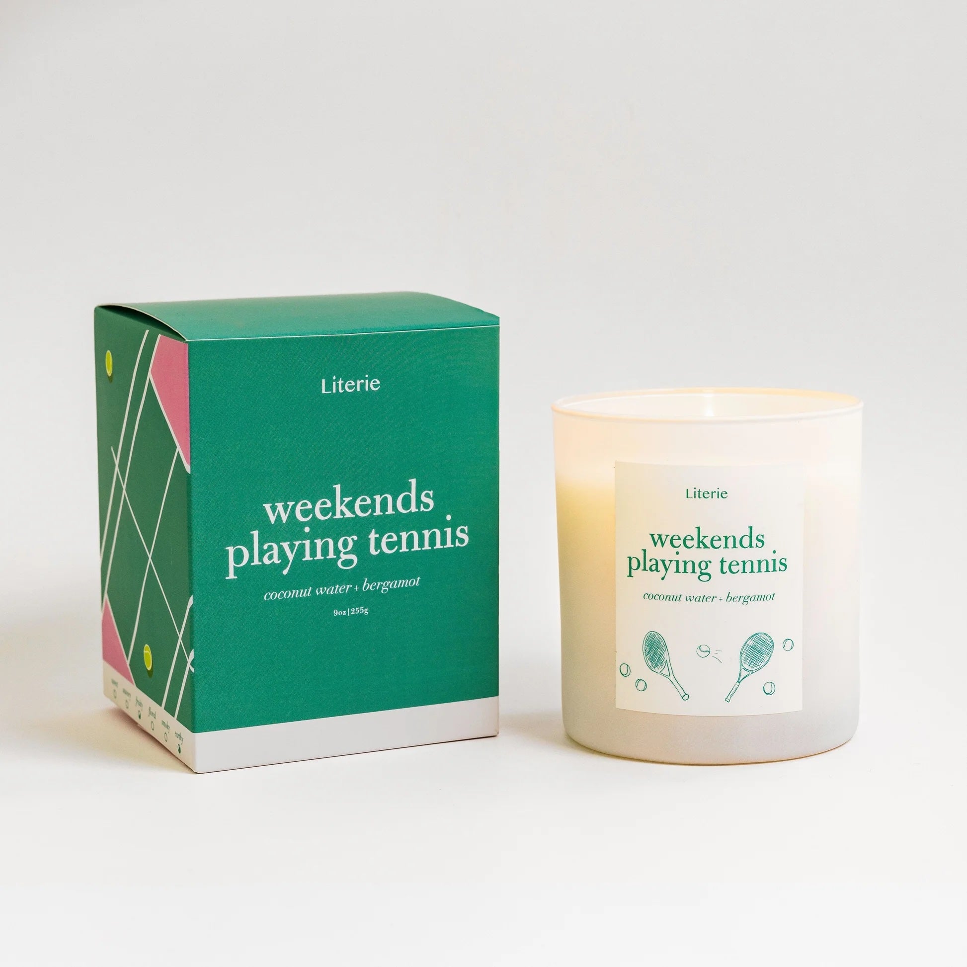 Literie Weekends are for playing tennis candle Regular