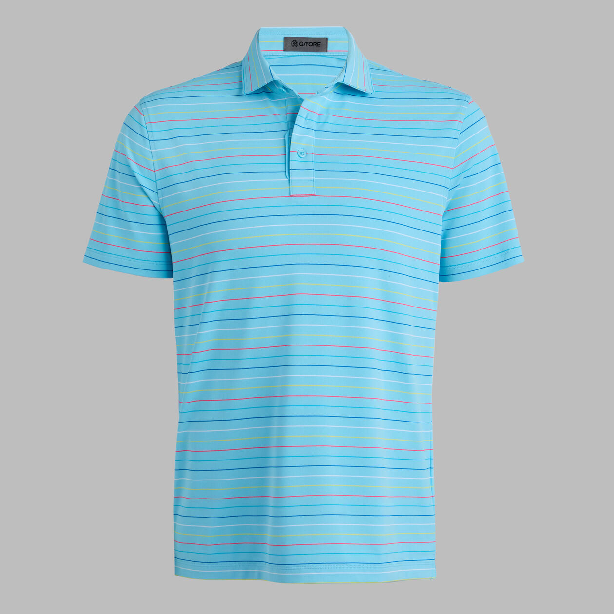 G/Fore MULTI STRIPE TECH PIQUÉ PERFORMANCE POLO BREEZE Small