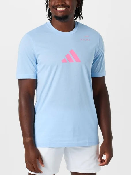 Adidas Men's Fall Padel Logo T-Shirt Blue Small