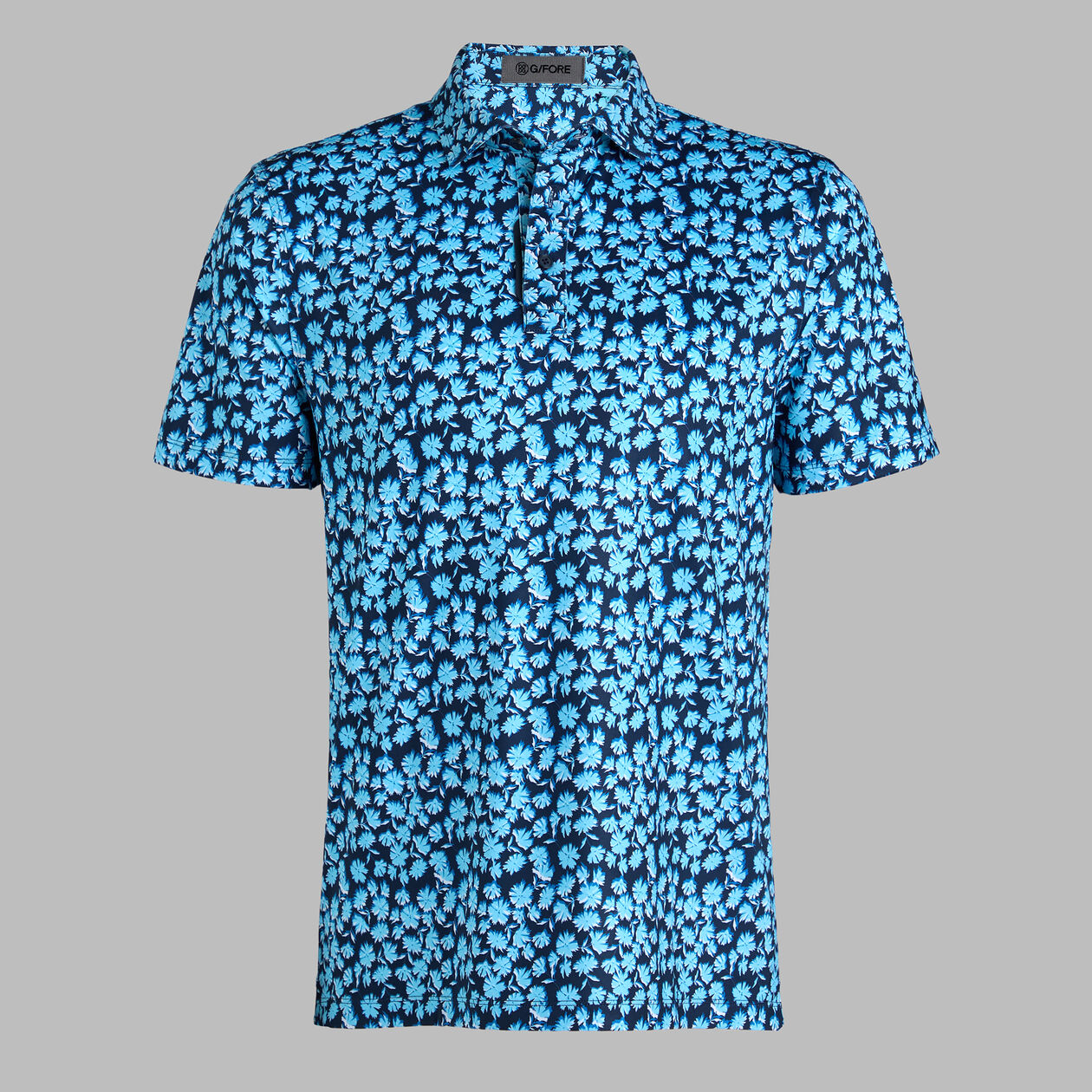 G/Fore OPTIC FLORAL TECH JERSEY POLO BREEZE Small