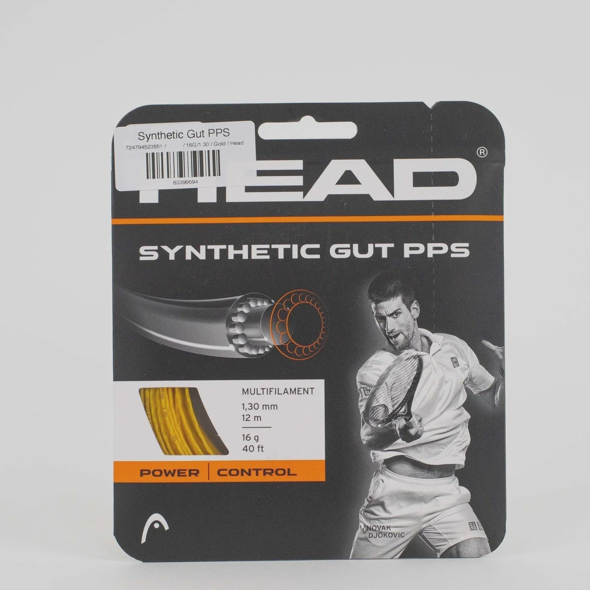 Head Synthetic Gut PPS 16G/1.30 String Gold Yellow