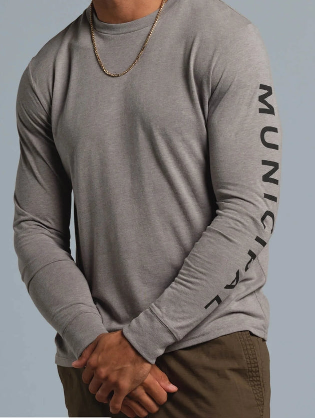 Municipal Armband SuperBlend LS T-Shirt Athletic Gray / Black