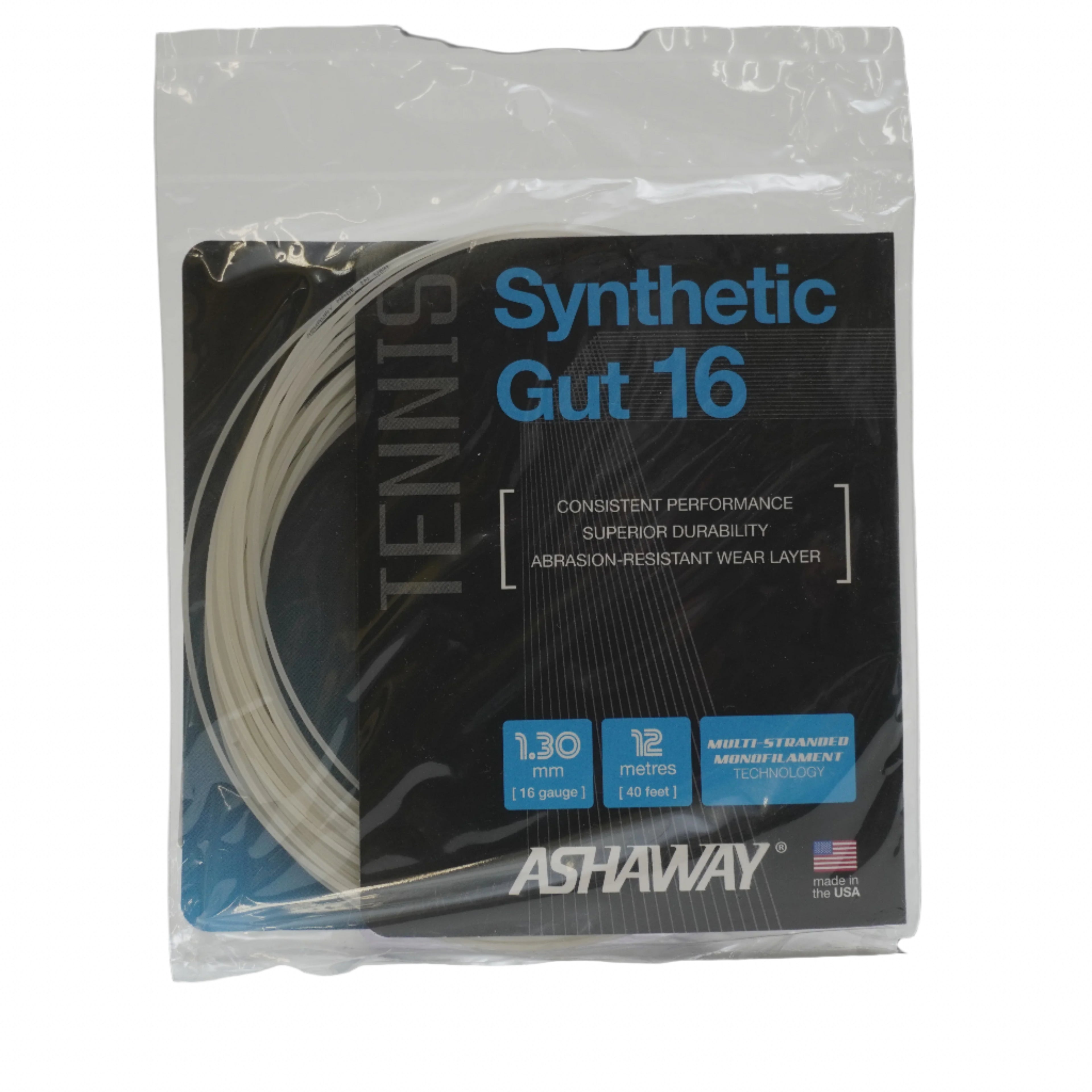 Ashaway Synthetic Gut 16G/1.30 String White White