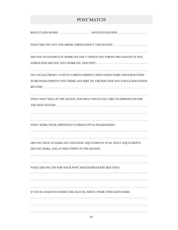 Aubone Tennis Match Journal