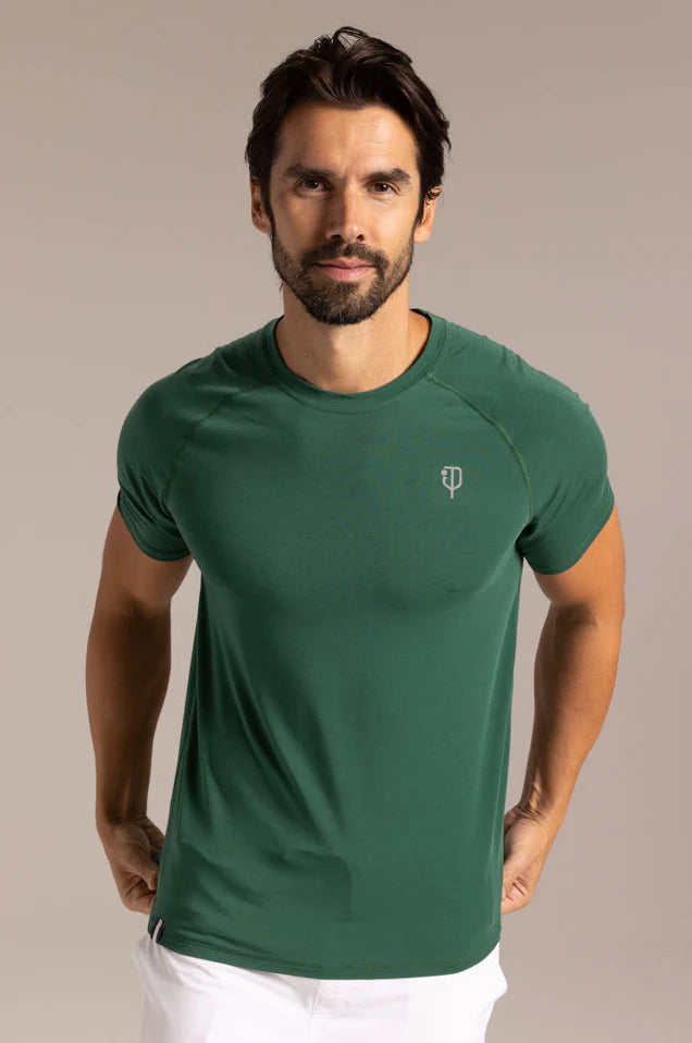 J.Pritchard Men's 5.0 Short Sleeve Tee - Pritchard Green/Bainbridge Blue/Heather Grey