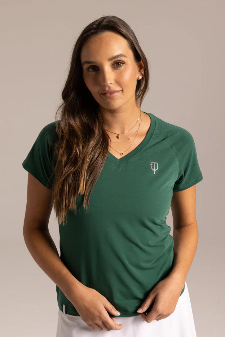 J.Pritchard Women's 5.0 Short Sleeve Tee - Clubhouse White/Bainbridge Blue/Pritchard Green