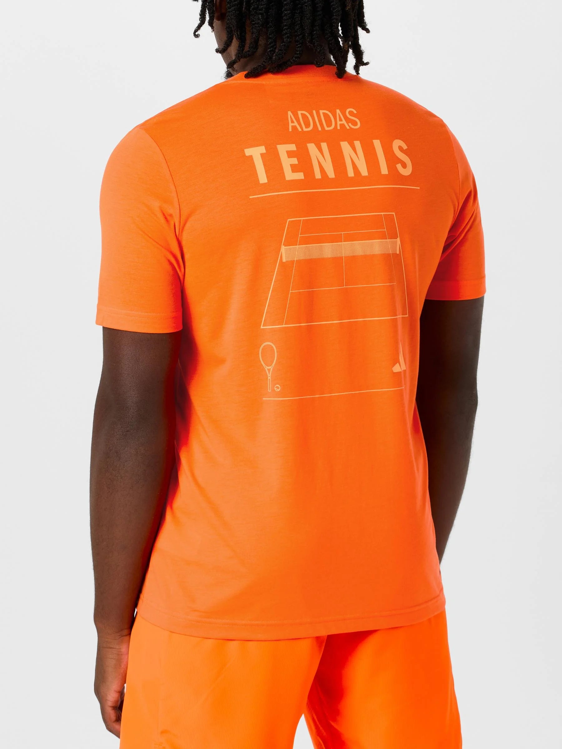 adidas Men's Category Graphic Tennis Tee | Black - Blue - Orange - White