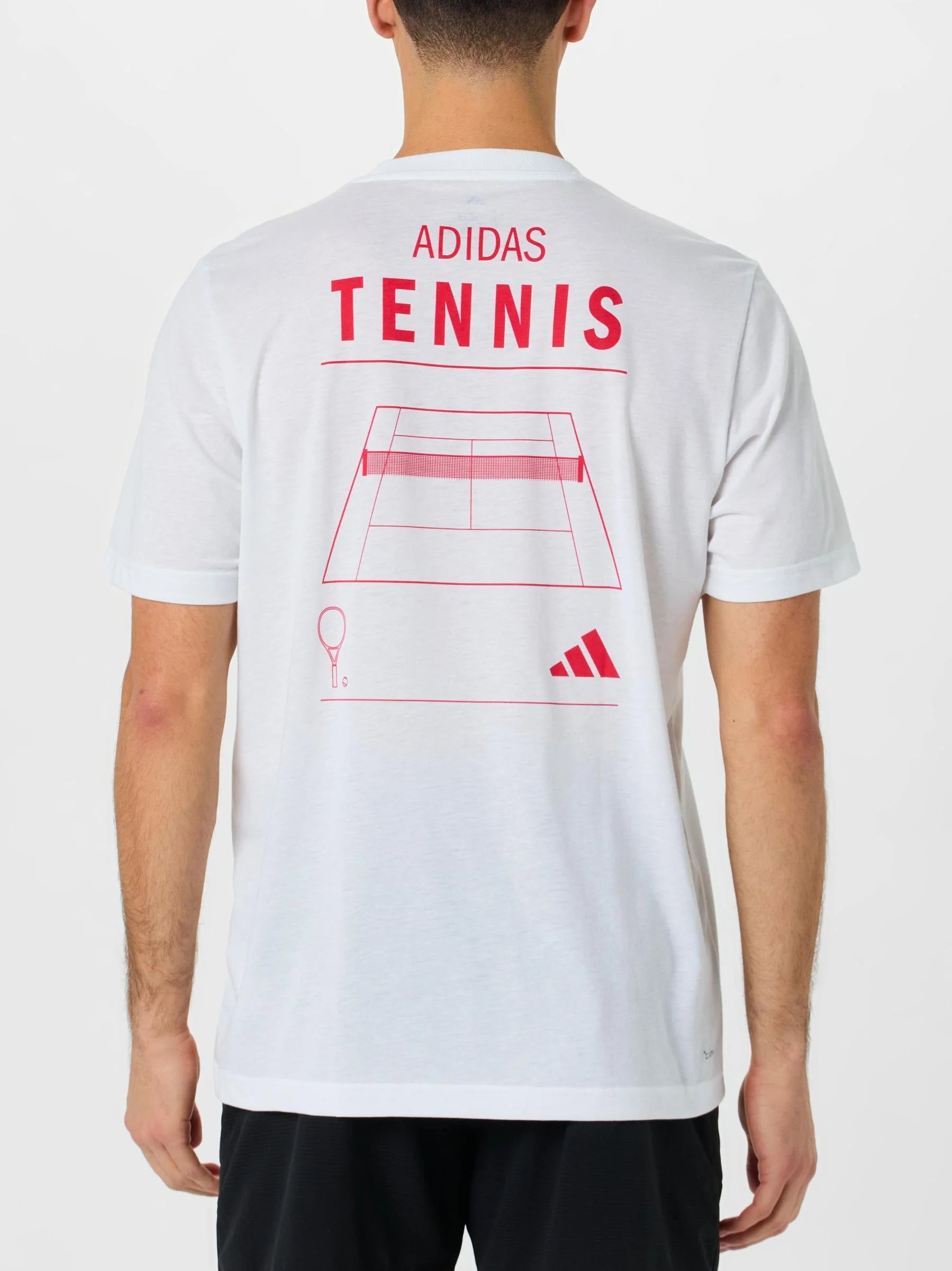 adidas Men's Category Graphic Tennis Tee | Black - Blue - Orange - White