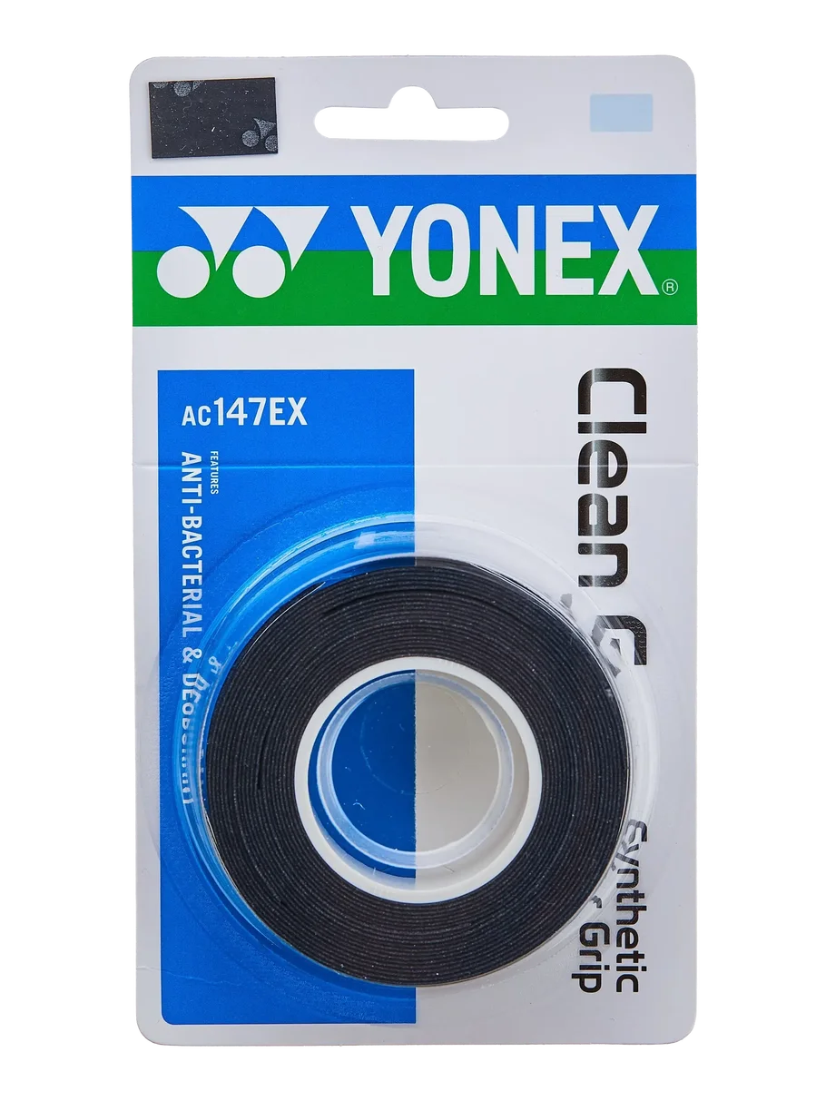 Yonex Clean Grap Tennis Overgrip - Black 3 pack