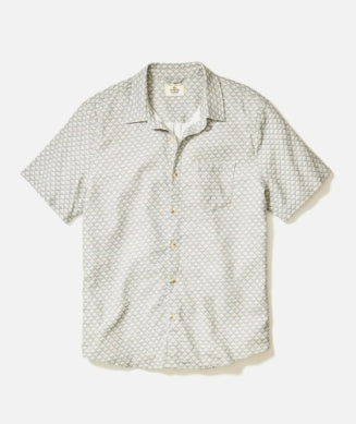 Marine Layer Stretch Selvage Short Sleeve Shirt - Pink or Aqua